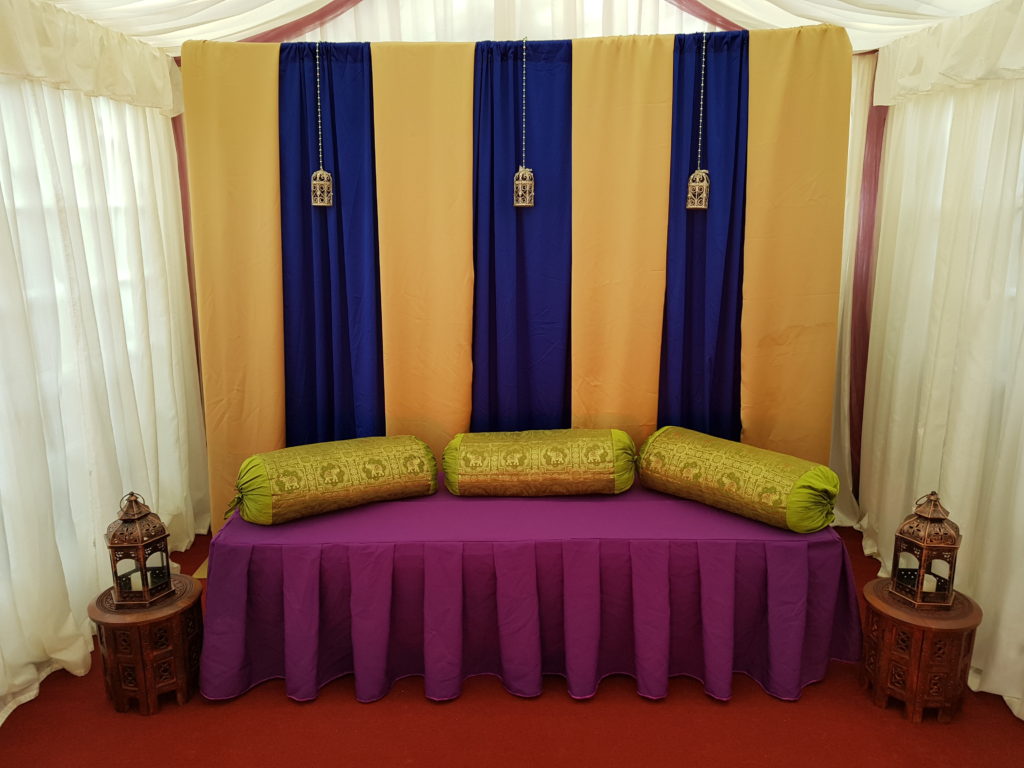 Royal Blue and Gold backdrop